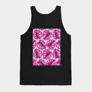 Monstera watercolor pattern Tank Top